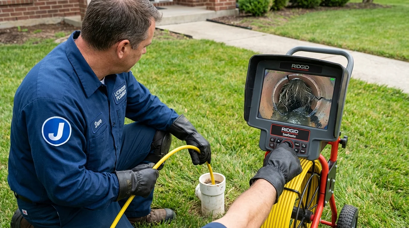 Sewer camera inspection being performed by Johns Plumbing LLC in Bishopville