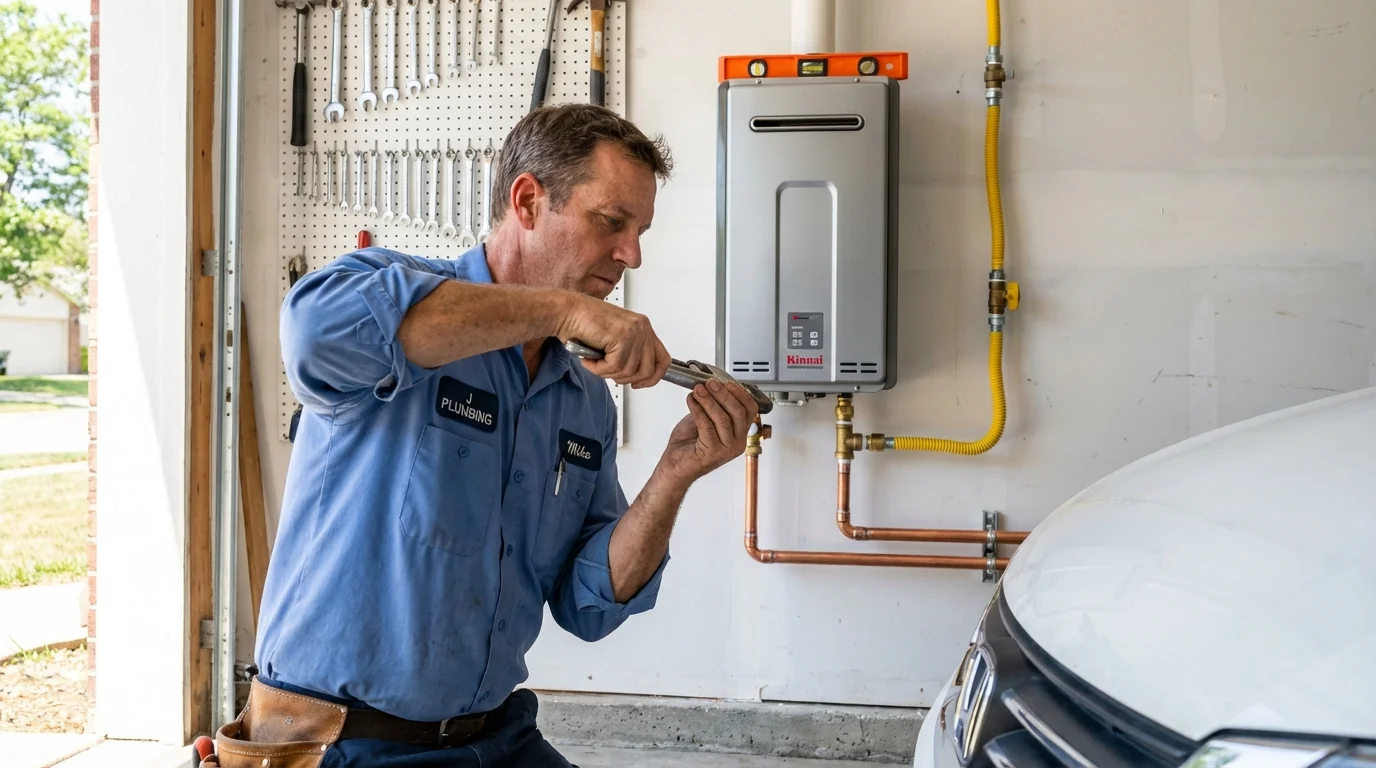 Tankless water heater installation by a Johns Plumbing LLC plumber in Bishopville